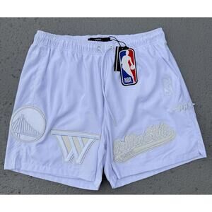Men's Pro Standard Golden State Warriors NBA Woven Shorts White Out Large